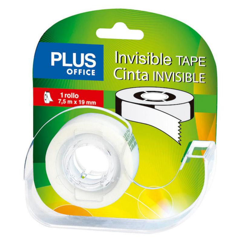 Cinta Adhesiva Invisible Plus Office con miniportarrollos 19mm x 7,5m