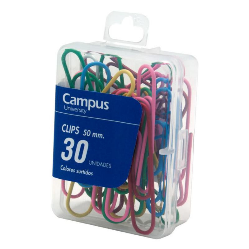 Clips Campus University de Colores 50 mm /30 ud.