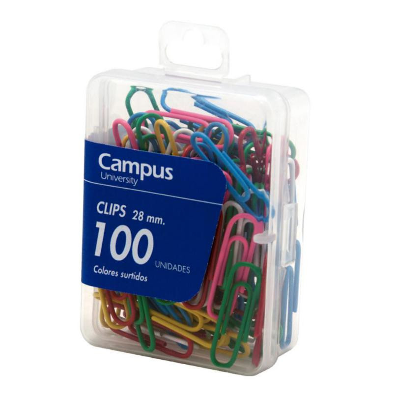 Clips Campus University de Colores 28 mm /100 ud.