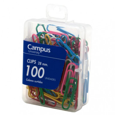 Clips Campus University de Colores 28 mm /100 ud.