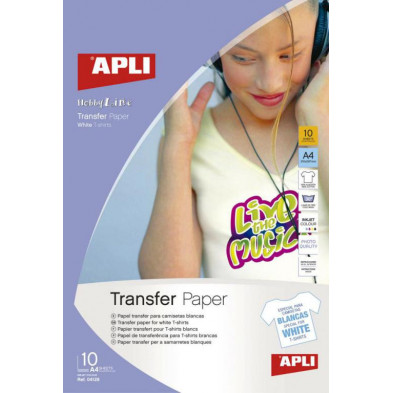 Papel Transfer A4 Apli Tejidos Blancos 10 Hojas