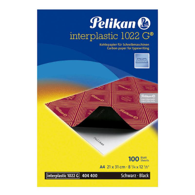 Papel CarbÃ³n Pelikan A4 100 Hojas Interplastic Negro