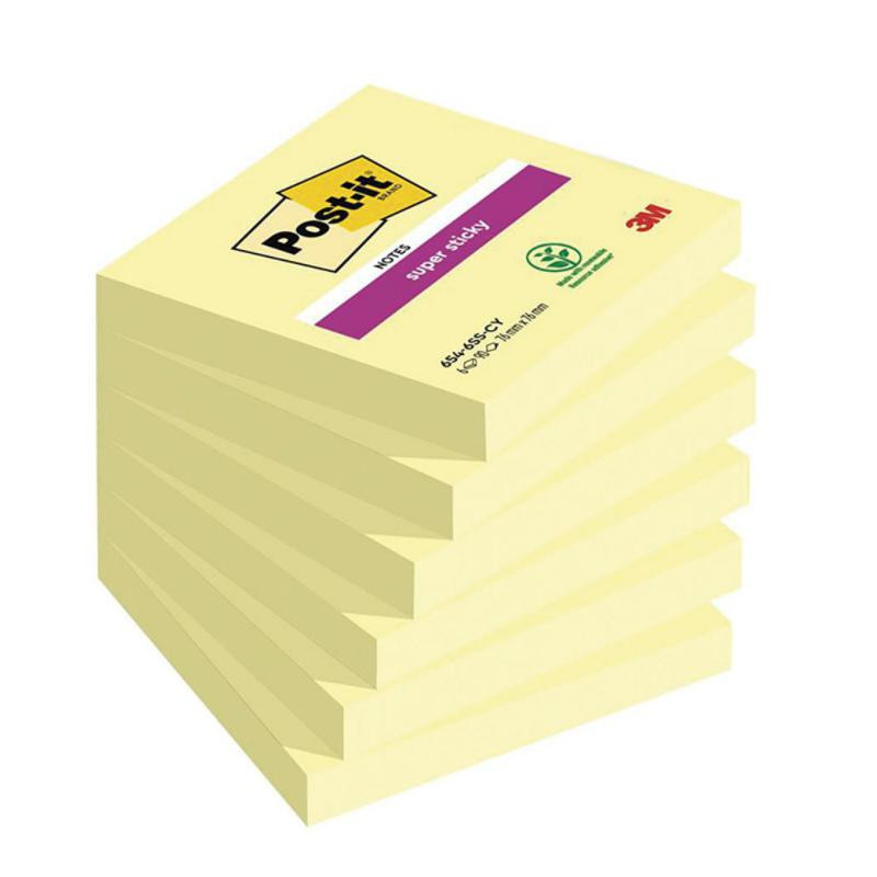 Bloc Notas Adhesivas Post-It 76mmx76mm Amarillas 90 Hojas