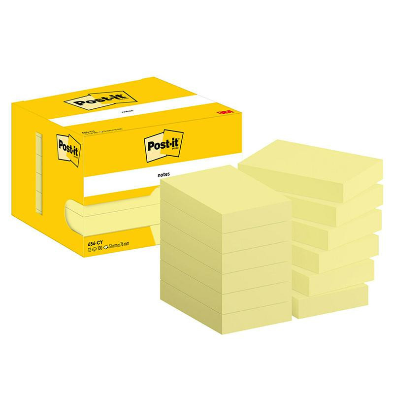 Bloc Notas Adhesivas Post-It 51x76mm Amarillas 100 Hojas