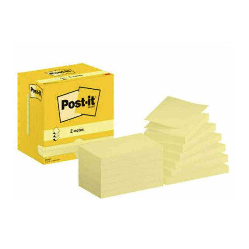 Bloc Notas Adhesivas Z-Notes Post-It 76mmx127mm Amarillas 100 Hojas