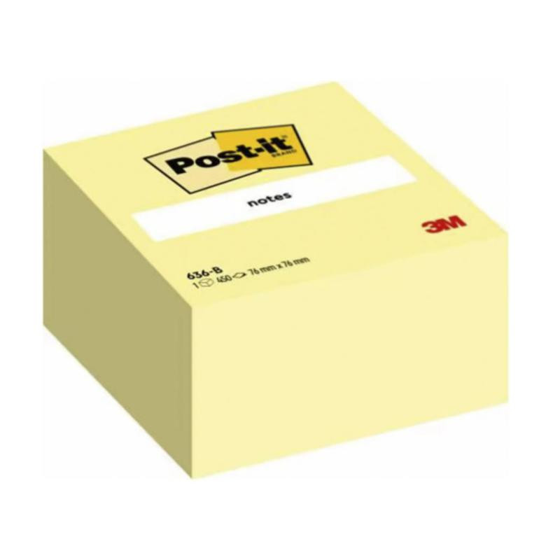 Bloc Notas Adhesivas Post-It 76mmx76mm Amarillas 450 Hojas