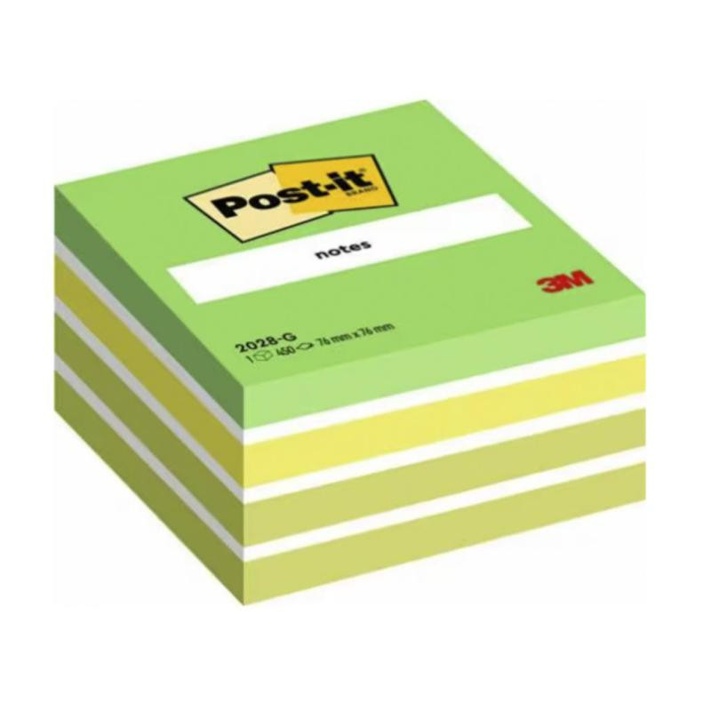 Bloc Notas Adhesivas Post-It 76mmx76mm Verde Pastel 450 Hojas