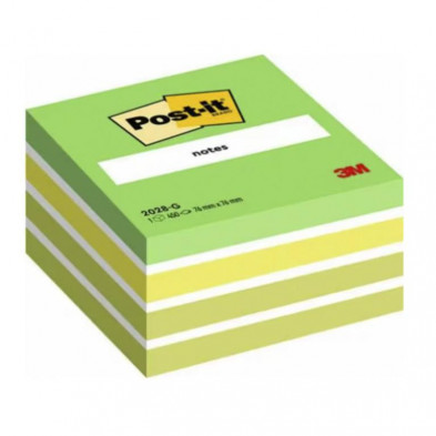 Bloc Notas Adhesivas Post-It 76mmx76mm Verde Pastel 450 Hojas