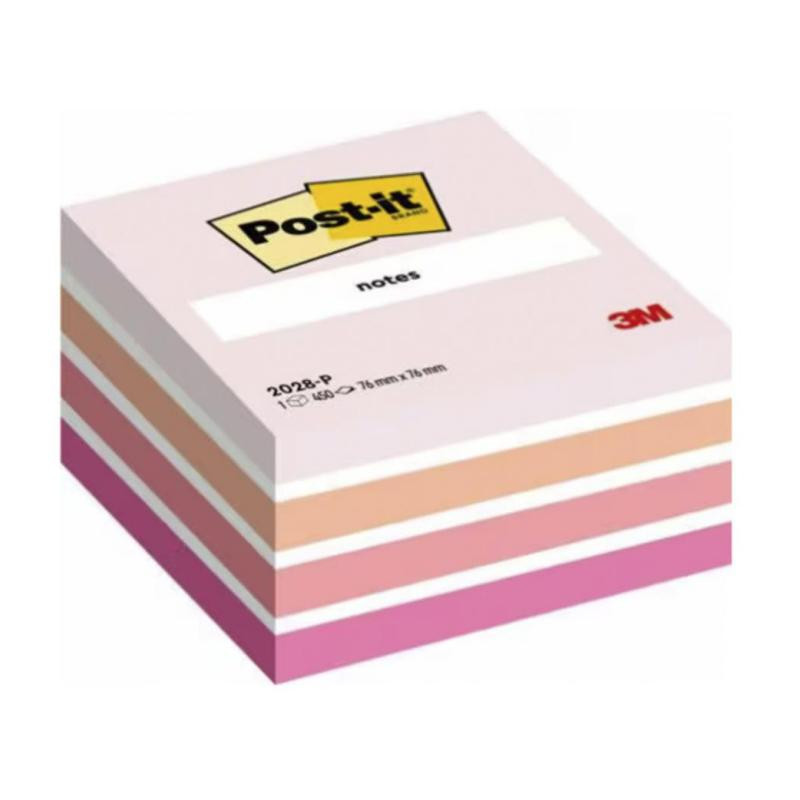 Bloc Notas Adhesivas Post-It 76mmx76mm Rosa Pastel 450 Hojas