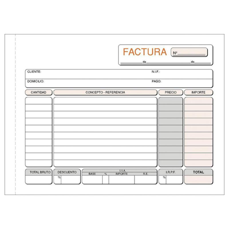 Talonario Facturas Plus Office Apaisado 207mmx145mm Duplicado 50 Juegos