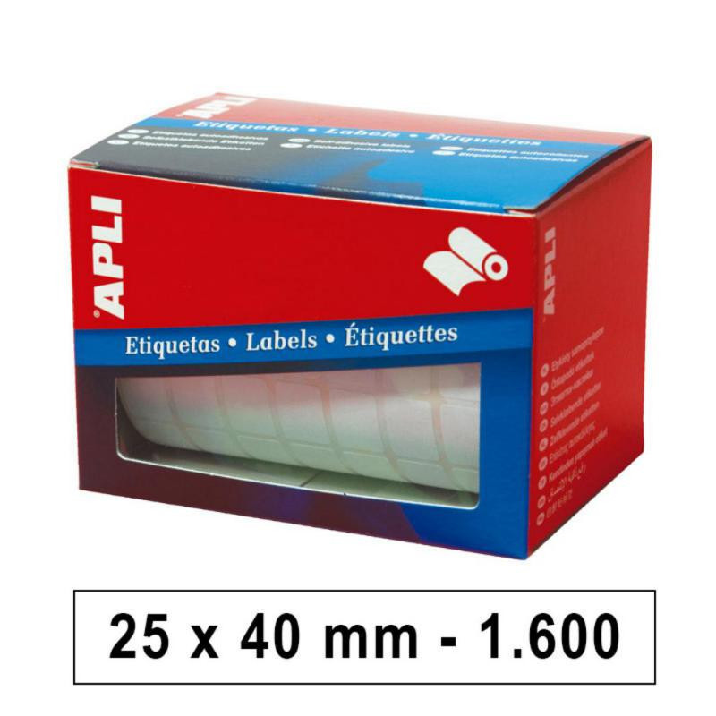 Etiquetas en Rollo Apli 25mmx40mm 1600ud.