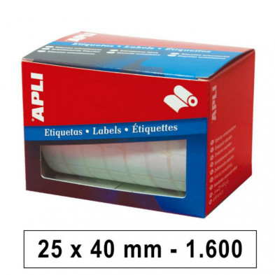 Etiquetas en Rollo Apli 25mmx40mm 1600ud.