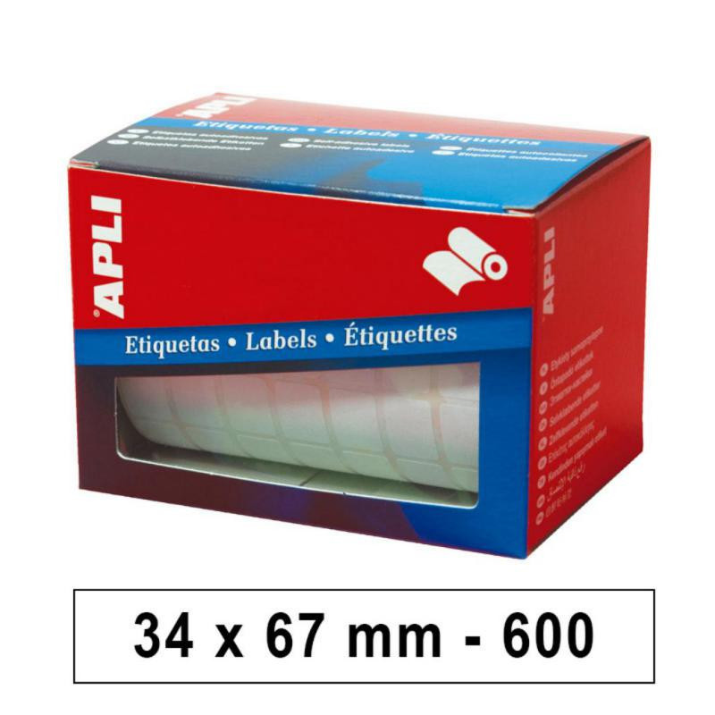 Etiquetas en Rollo Apli 34mmx67mm 600ud.