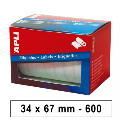 Etiquetas en Rollo Apli 34mmx67mm 600ud.