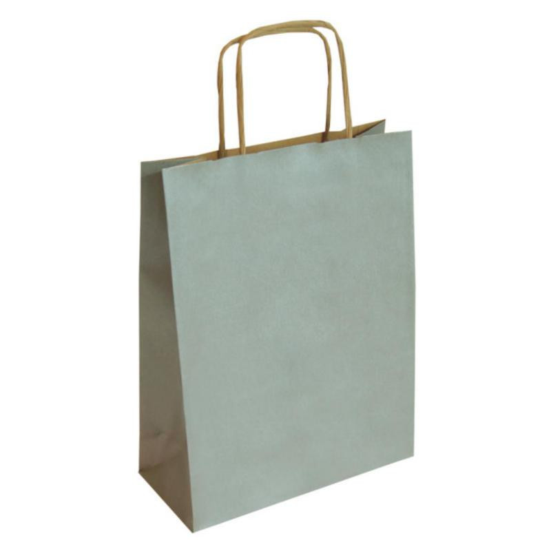 Bolsa de Papel Kraft Plata Grande