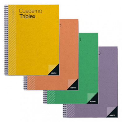 Cuaderno TrÃ­plex Additio Folio Castellano Colores Surtidos