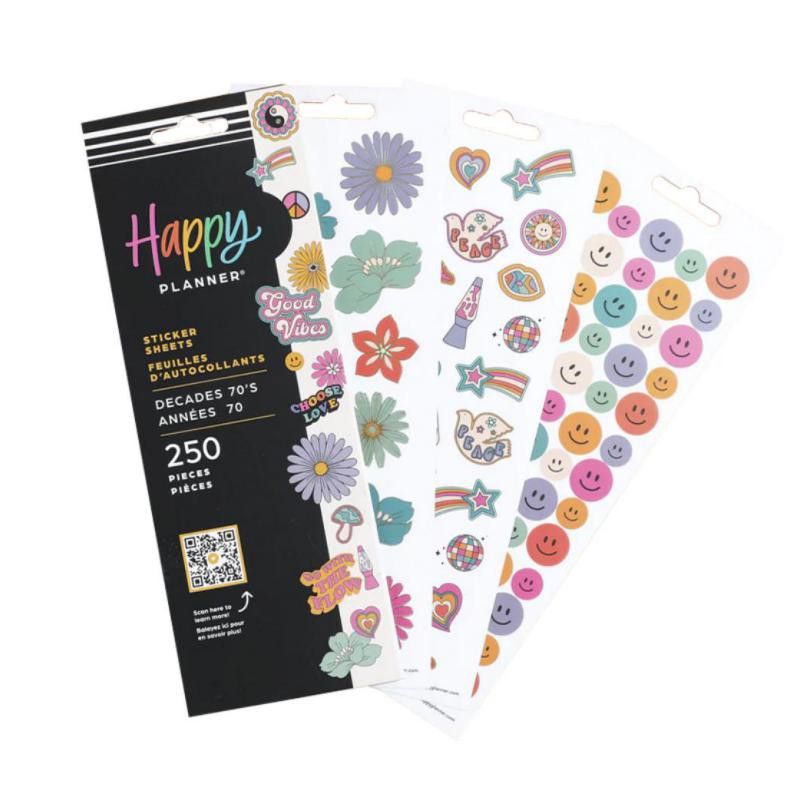 Pegatinas Happy Planner 70s 8 Hojas