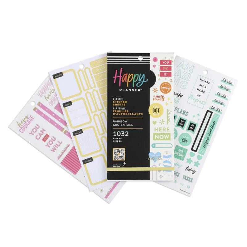 Pegatinas Happy Planner Rainbow 30 Hojas