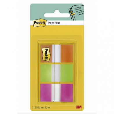 Banderitas Post-It 25 x43,2mm Dispensador 3 Colores 60 ud.