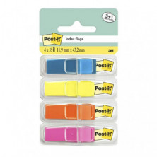 Banderitas Post-it 12 x 43 mm Dispensador 4 Colores NeÃ³n 140 ud