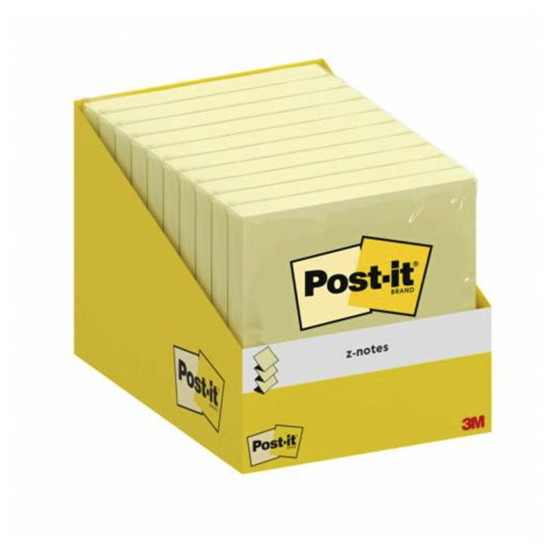 Bloc Notas Adhesivas Z-Notes Post-It 76 x 76mm Amarillo 100 Hojas Caja CartÃ³n