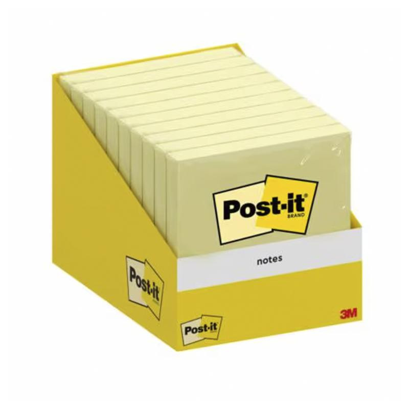 Bloc Notas Adhesivas Post-It 76 x 76mm Amarillo 100 Hojas Caja CartÃ³n