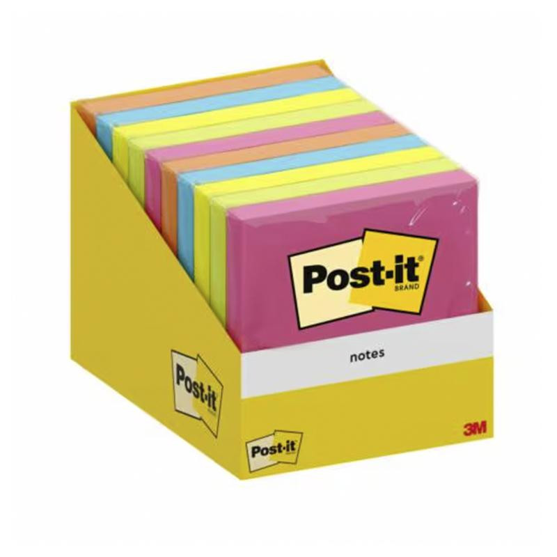 Bloc Notas Adhesivas Z-Notes Post-It 76 x 76mm Colores Surtidos 100 Hojas Caja CartÃ³n