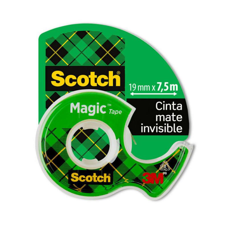 Cinta adhesiva Scotch Magic 19 mm x 7,5 mm con Portarrollos