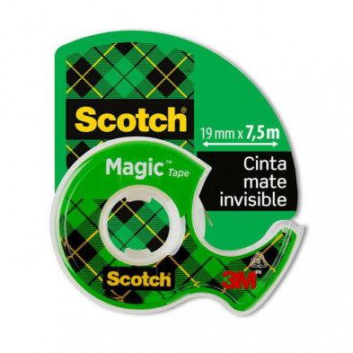 Cinta adhesiva Scotch Magic 19 mm x 7,5 mm con Portarrollos