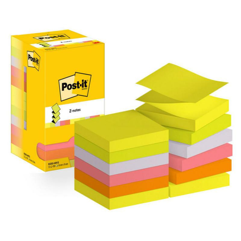 Bloc Notas Adhesivas Z-Notes Post-It Super Sticky 76 x 76 mm FlÃºor 100 Hojas