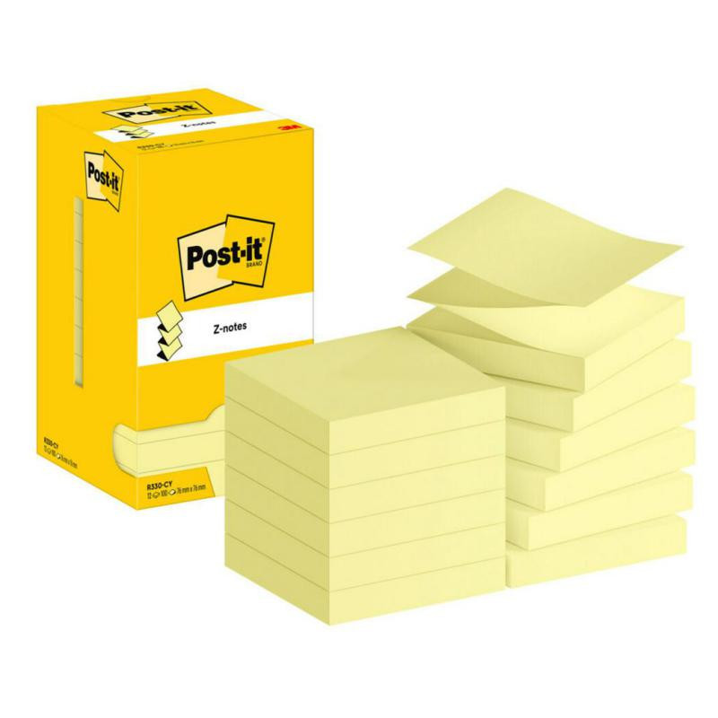 Bloc Notas Adhesivas Z-Notes Post-It 76 x 76 mm Amarillas 100 Hojas