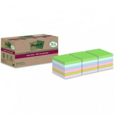 Bloc Notas Adhesivas Post-It Super Sticky Recicladas 76 x 76 mm Surtido 70 Hojas