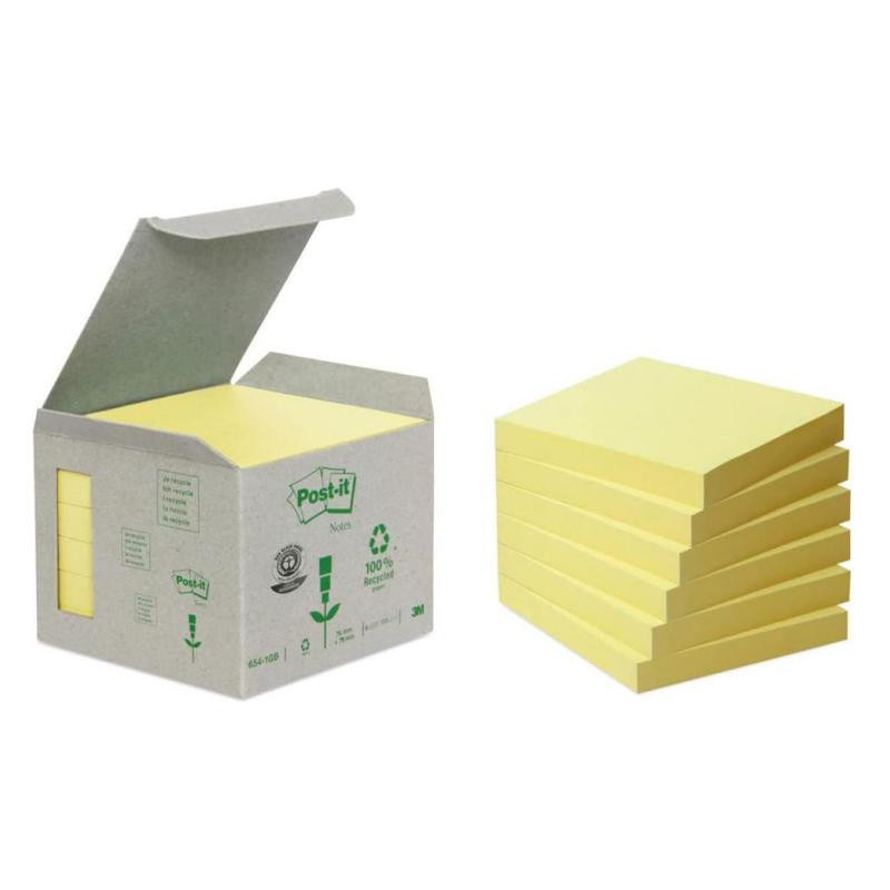 Bloc Notas Adhesivas Post-It Recicladas 76 x 76 mm Amarillas 100 Hojas