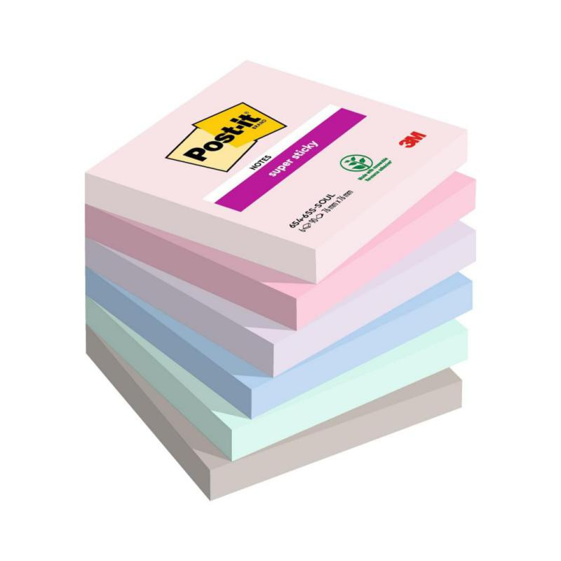 Bloc Notas Adhesivas Post-It Super Sticky 76 x 76 mm Soulful 90 Hojas