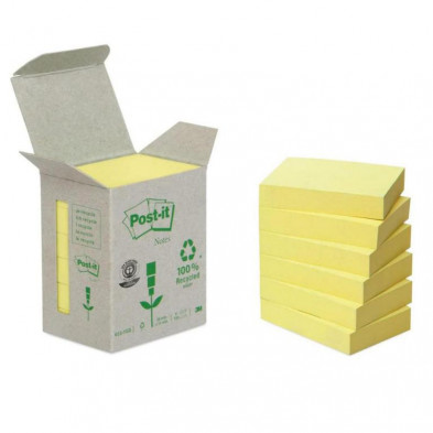 Bloc Notas Adhesivas Post-It Recicladas 38 x 51 mm Amarillas 100 Hojas