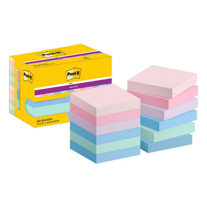 Bloc Notas Adhesivas Post-It Super Sticky 47,6 x 47,6 mm Soulful 90 Hojas