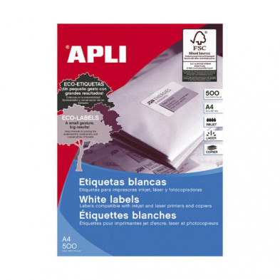 Etiquetas Autoadhesivas Apli 105x148mm Cantos Rectos 4xhoja 500 Hojas