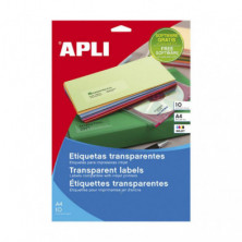 Etiquetas Transparentes Apli Permanentes 63,5 x 38,1 mm 10 Hojas