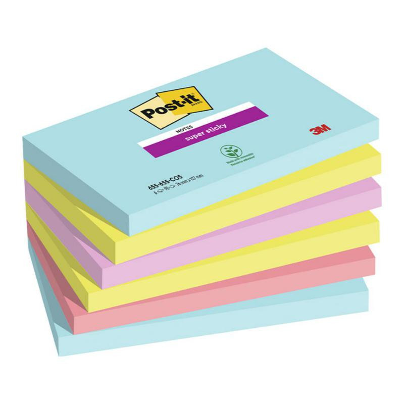 Bloc Notas Adhesivas Post-It Super Sticky 76 x 127 mm Cosmic 90 Hojas