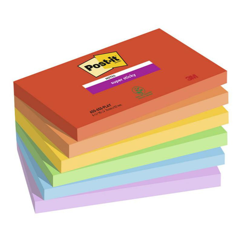 Bloc Notas Adhesivas Post-It 76mmx127mm Playful 540 Hojas