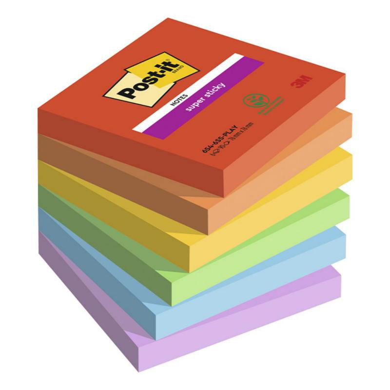 Bloc Notas Adhesivas Post-It 76mmx76mm Playful 540 Hojas