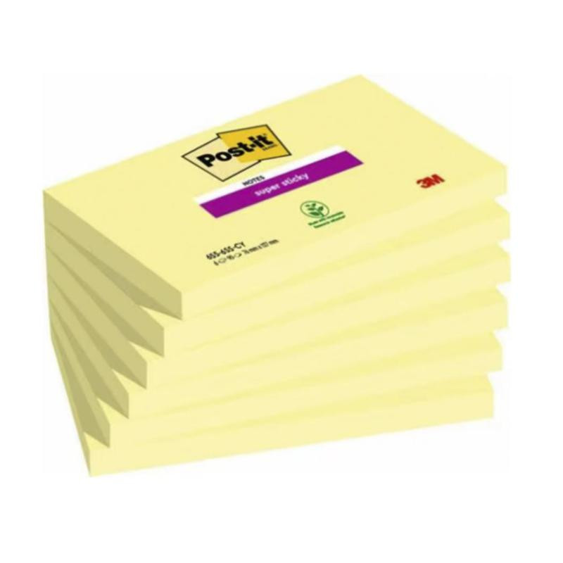 Bloc Notas Adhesivas Post-It 76mmx127mm Amarillas 90 Hojas