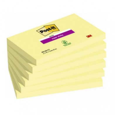 Bloc Notas Adhesivas Post-It 76mmx127mm Amarillas 90 Hojas