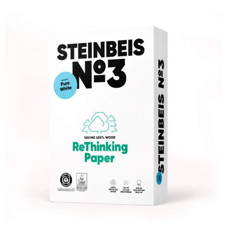 Papel A4 100% Reciclado Steinbeis NÂº3 80g 500 Hojas