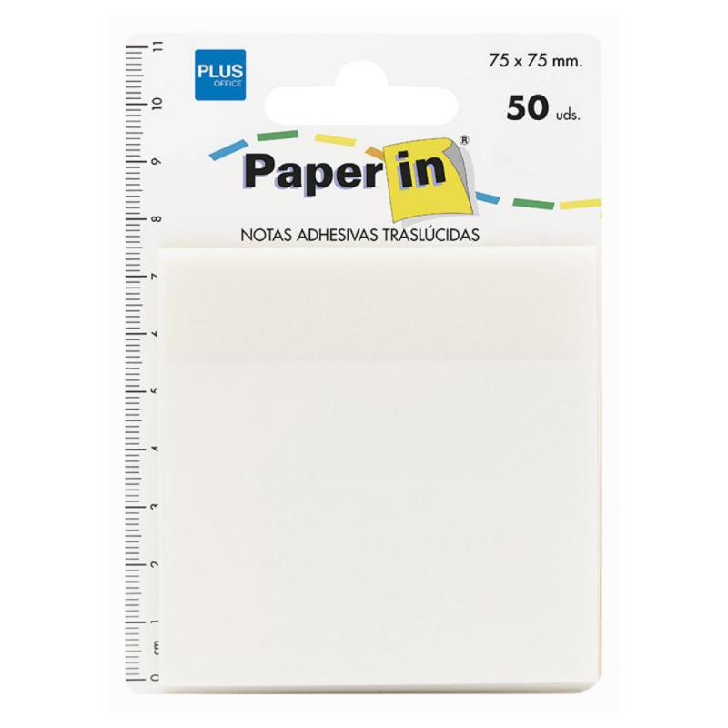 Bloc Notas Adhesivas Traslucidas Paper In Plus Office 75mmx75mm Blancas 50 Hojas