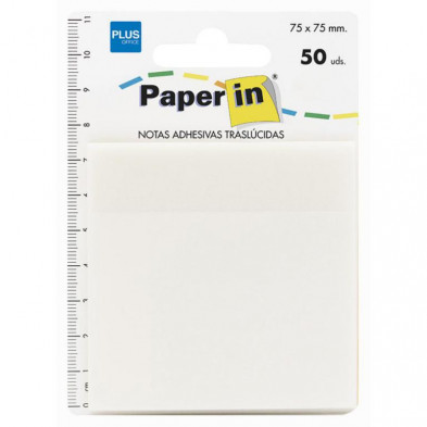 Bloc Notas Adhesivas Traslucidas Paper In Plus Office 75mmx75mm Blancas 50 Hojas