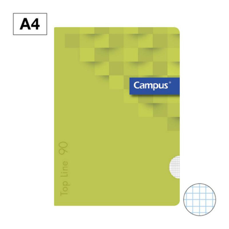 Libreta Grapada Campus A4 Tapa PlÃ¡stico 48 Hojas 90g CuadrÃ­cula 4 mm Verde Lima