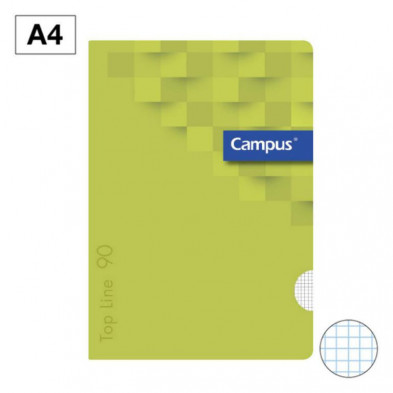 Libreta Grapada Campus A4 Tapa PlÃ¡stico 48 Hojas 90g CuadrÃ­cula 4 mm Verde Lima