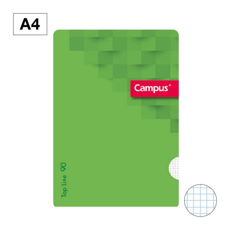 Libreta Grapada Campus A4 Tapa PlÃ¡stico 48 Hojas 90g CuadrÃ­cula 4 mm Verde