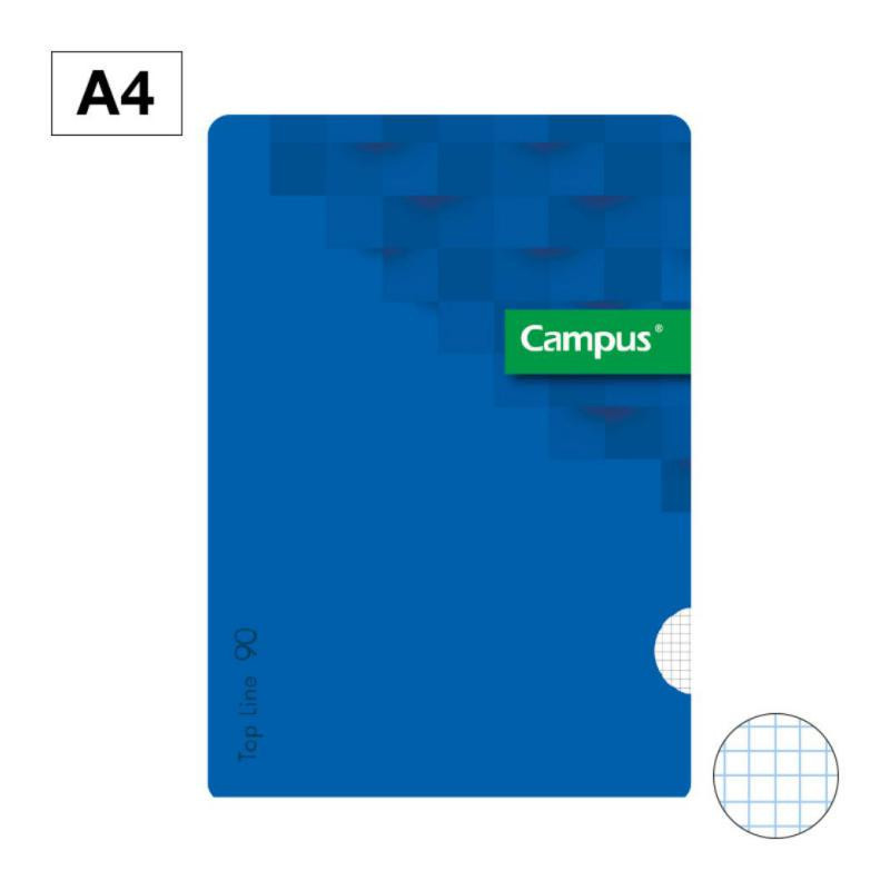 Libreta Grapada Campus A4 Tapa PlÃ¡stico 48 Hojas 90g CuadrÃ­cula 4 mm Azul